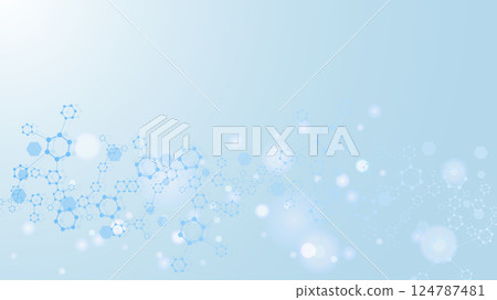 Molecular structure DNA, atom, neurons. Science concept for your design. Connected lines with dots. Medical, technology, chemistry, science background. Vector illustration Molecular structure DNA, atom, neurons. Science concept for your design. Connected lines with dots. Medical, technology, chemistry, science background. Vector illustration 124787481