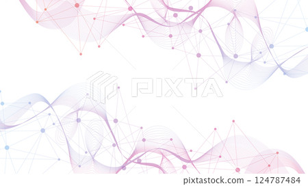Global network connection website header or banner design. Abstract background with connecting dots and lines. Global business. Social network communication. Internet technology. Vector illustration 124787484