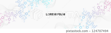 Abstract technology connect background lines and dots with hexagons. Modern hexagons technology concept design background. Vector illustration. 124787494