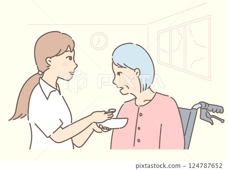 People who assist with meals (care support) in nursing homes People who assist with meals (care support) in nursing homes 124787652