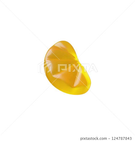 3D vector illustration of orange slice shaped gummy candy. 3D vector illustration of orange slice shaped gummy candy. 124787843