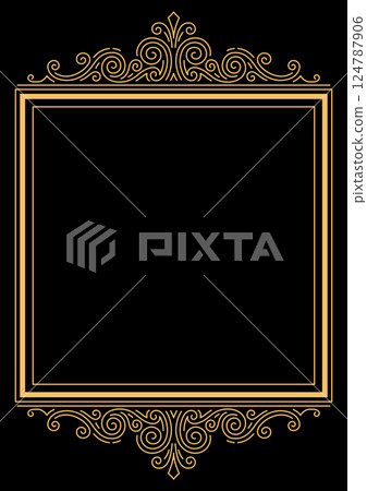 Line curl frame. Modern decorative linear background. 124787906