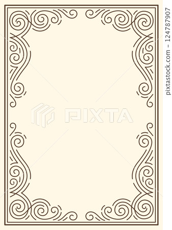 Line curl frame. Modern decorative linear background. 124787907