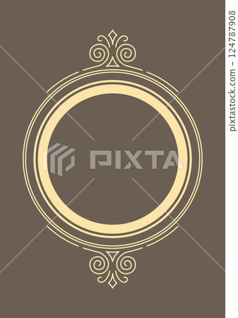 Line curl frame. Modern decorative linear background. Line curl frame. Modern decorative linear background. 124787908