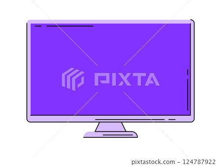 Illustration of monitor. Computer equipment and work device. 124787922