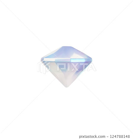 Realistic diamond 3D vector icon, gem stone shine and sparkle effect, precious brilliant, dazzling crystal glass jewelry 124788148