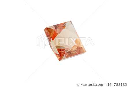 Garnet with rutile inclusions faceted old mine cut stone mineral macro photography on white isolated background Garnet with rutile inclusions faceted old mine cut stone mineral macro photography on white isolated background 124788183
