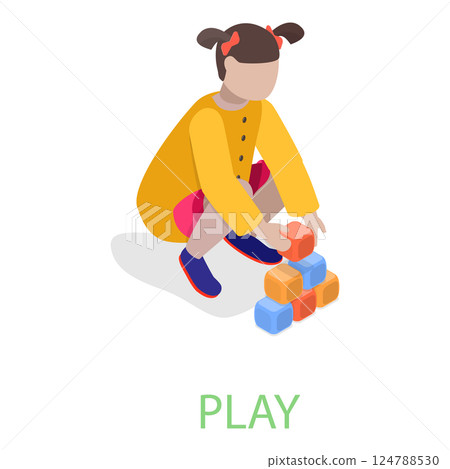 3D Isometric Flat  Illustration of English Grammar. Item 8 124788530