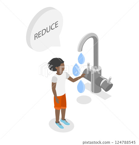 3D Isometric Flat  Illustration of Reduce, Reuse and Recycle. Item 3 124788545