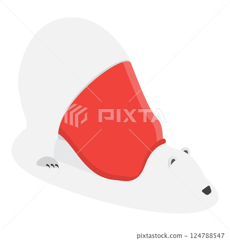 3D Isometric Flat Set of Polar Bear Postures. Item 4 3D Isometric Flat Set of Polar Bear Postures. Item 4 124788547