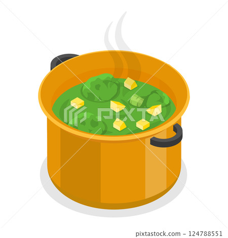 3D Isometric Flat Set of Tableware. Item 6 3D Isometric Flat Set of Tableware. Item 6 124788551