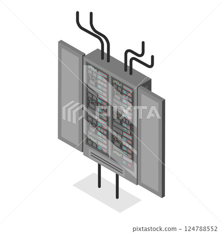 3D Isometric Flat Set of Tools Of Electrician. Item 6 3D Isometric Flat Set of Tools Of Electrician. Item 6 124788552