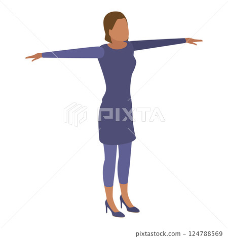 3D Isometric Flat  Set of English Alphabet with People. Item 2 124788569