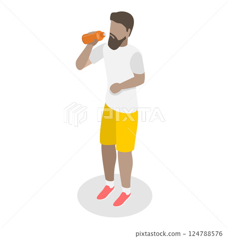 3D Isometric Flat Illustration of Fitness People. Item 7 3D Isometric Flat Illustration of Fitness People. Item 7 124788576