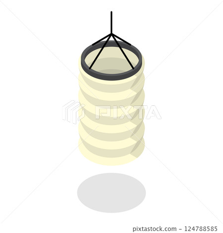 3D Isometric Flat  Set of Japanese Or Chinese Lanterns. Item 8 124788585