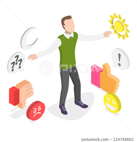 3D Isometric Flat Illustration of Attention Concentration. Item 2 3D Isometric Flat Illustration of Attention Concentration. Item 2 124788602