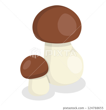 3D Isometric Flat  Set of Mushrooms. Item 3 124788655