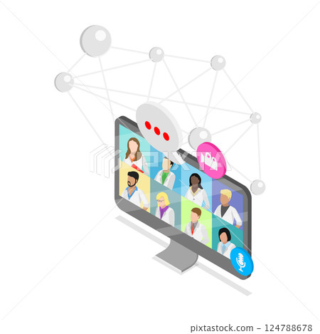 3D Isometric Flat  Illustration of Diabets. Item 3 124788678