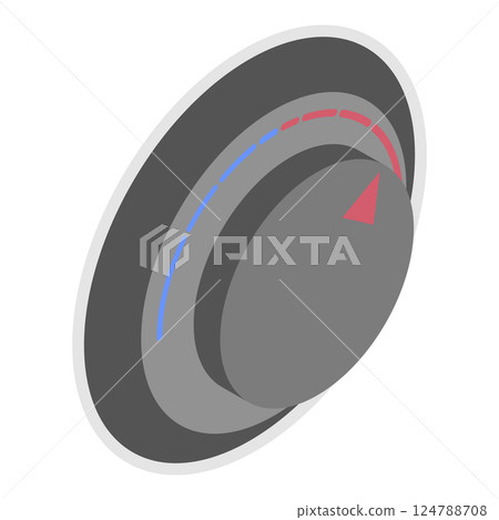 3D Isometric Flat Set of Audio Mixer Dials. Item 3 3D Isometric Flat Set of Audio Mixer Dials. Item 3 124788708