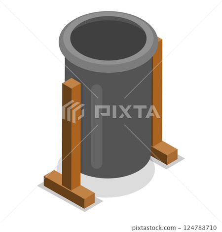 3D Isometric Flat Set of Trash Bins. Item 3 3D Isometric Flat Set of Trash Bins. Item 3 124788710