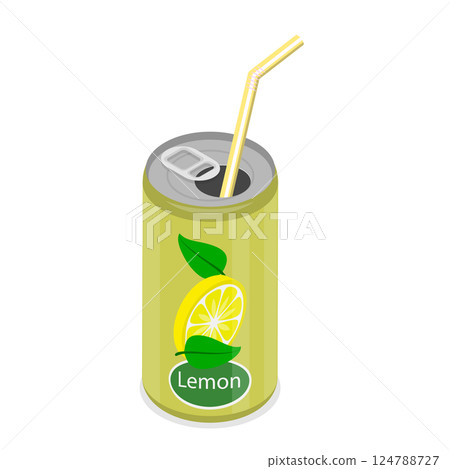 3D Isometric Flat Set of Soda Drinks. Item 3 3D Isometric Flat Set of Soda Drinks. Item 3 124788727