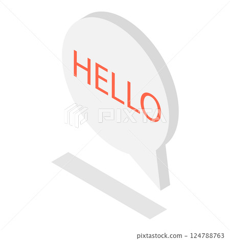 3D Isometric Flat  Set of Dialogue Speech Bubbles. Item 7 124788763