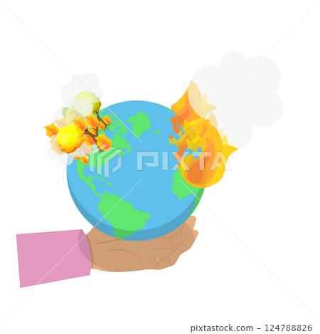 3D Isometric Flat Illustration of Climate Change. Item 3 3D Isometric Flat Illustration of Climate Change. Item 3 124788826