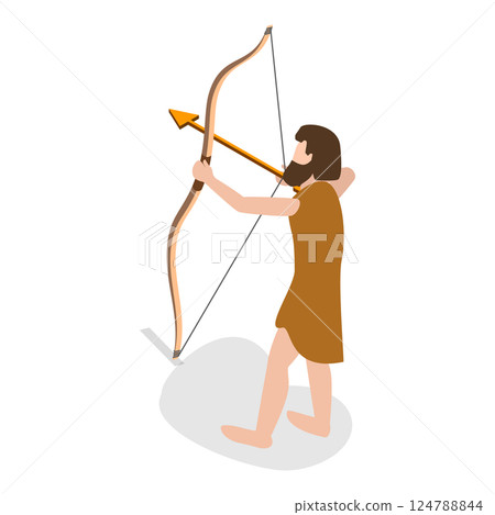 3D Isometric Flat  Set of Stone Age Elements. Item 5 124788844
