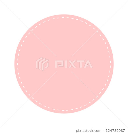 簡單可愛的粉紅色圓形 - 框架和裝飾插畫素材 124789087