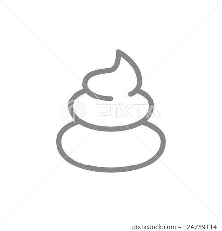 Poop line icon. Pile of shit symbol. Vector illustration. 124789114