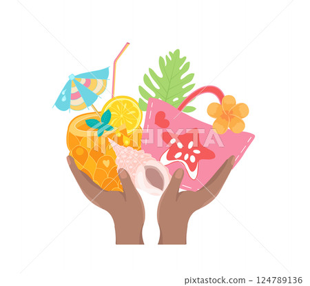 Summer poster, banner. Summer time fun concept design promotion design. Vector illustration Summer poster, banner. Summer time fun concept design promotion design. Vector illustration 124789136