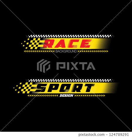 Colourful race label designs 124789291