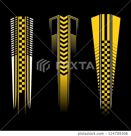 Angled yellow checkered patterns vertical Angled yellow checkered patterns vertical 124789306