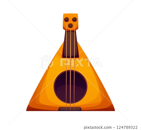Cartoon musical font letter A, music instrument typeface, entertainment funny type, English alphabet resemble balalaika, combines typography and music, evoking playful, artistic and cultural aesthetic 124789322