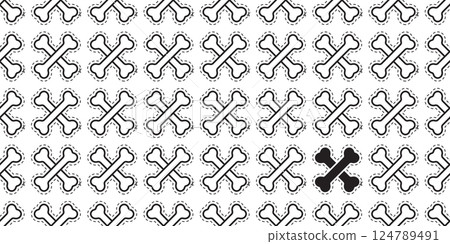 dog bone seamless pattern crossbones sticker cutting dash line cartoon pirate halloween doodle pet french bulldog puppy gift wrapping paper tile background repeat wallpaper illustration 124789491