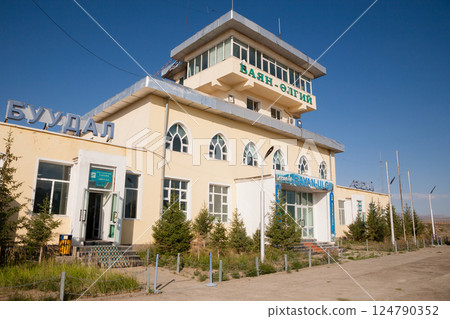 Olgii airport exterior view, Mongolia. Ulgii town 124790352