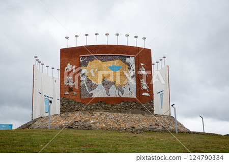 Memorial monument in the town of Kharkhorin, Mongolia Memorial monument in the town of Kharkhorin, Mongolia 124790384