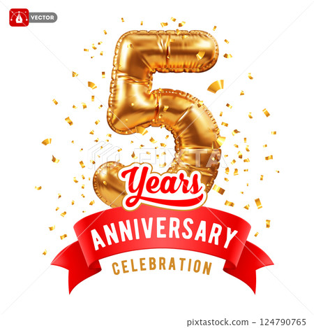 5th Year Anniversary Celebration Template 124790765