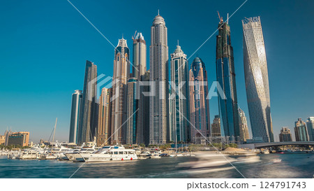 Dubai Marina tallest towers in Duba timelapse hyperlapse 124791743