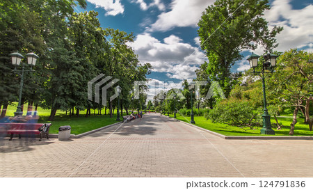 Fast run through the Alexander's garden timelapse hyperlapse. Moscow Kremlin, Russia Fast run through the Alexander's garden timelapse hyperlapse. Moscow Kremlin, Russia 124791836