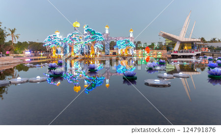 Dubai Glow Garden day to night timelapse is a state of Art architecture featuring environment friendly architecture Dubai Glow Garden day to night timelapse is a state of Art architecture featuring environment friendly architecture 124791876