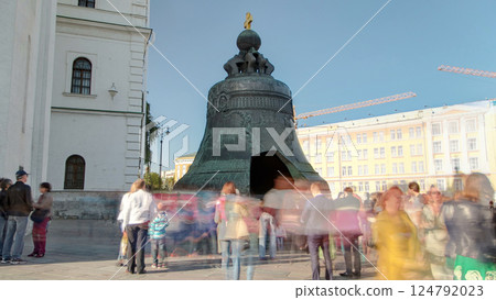 View of the Tsar-bell King Bell in Moscow Kremlin timelapse hyperlapse. Russia View of the Tsar-bell King Bell in Moscow Kremlin timelapse hyperlapse. Russia 124792023