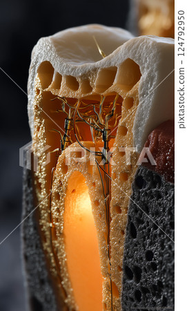 Nanobots rebuilding dentin structure from within a tooth cavity, cross-section view Nanobots rebuilding dentin structure from within a tooth cavity, cross-section view 124792950