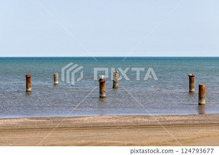 Landscape photo taken at the Caspian sea coast on a sunny day Landscape photo taken at the Caspian sea coast on a sunny day 124793677
