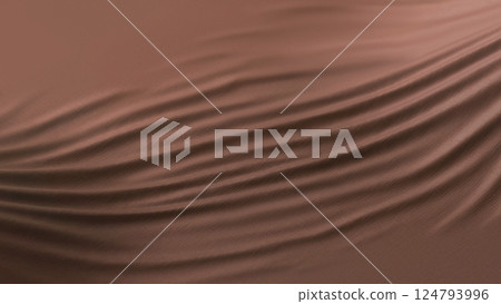 Blank brown fabric material crumpled mockup, side view 124793996