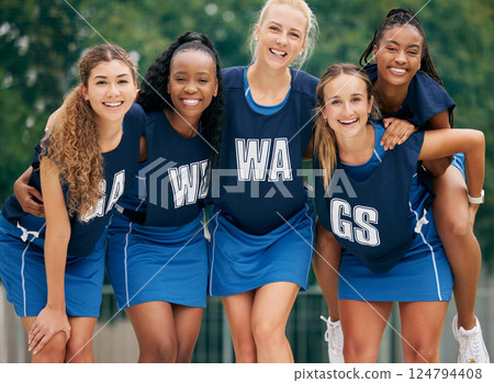 Diversity, girl team and netball game motivation, conversation and happy for collaboration, embrace and plan to win. Teamwork, sports women and smile for success, match strategy and huddle together. Diversity, girl team and netball game motivation, conversation and happy for collaboration, embrace and plan to win. Teamwork, sports women and smile for success, match strategy and huddle together. 124794408