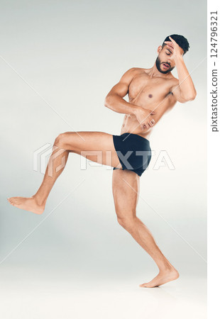 Health, fitness and body of a man in studio for health, wellness and self care motivation for a healthy lifestyle. Strong aesthetic model in underwear for exercise, training and workout goals Health, fitness and body of a man in studio for health, wellness and self care motivation for a healthy lifestyle. Strong aesthetic model in underwear for exercise, training and workout goals 124796321