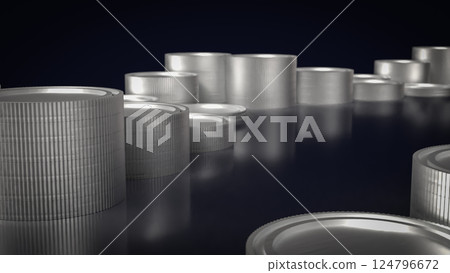 The Silver coins for Business concept 3d Rendering. The Silver coins for Business concept 3d Rendering. 124796672
