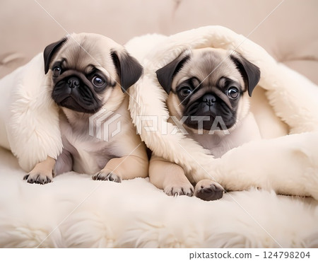 Cute pug puppy 124798204