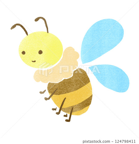 蜜蜂的郵票風格插圖 124798411